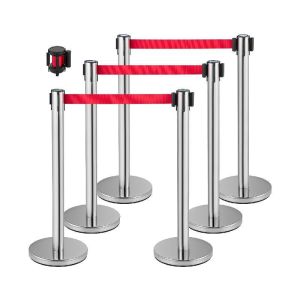 【Local store】Retractable Belt Barrier Crowd Control Stanchionwith 2 m Red Retractable Belt