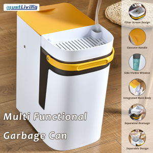 JustLiving Multi-Functional Tea Residue Barrel Tea Water Separation Tea Filter Bucket for Home Office Large Capacity Dry Wet Separation Filter Drainage Trash Can with Lid Rubbish Bin Trash Bin Dustbin Tong