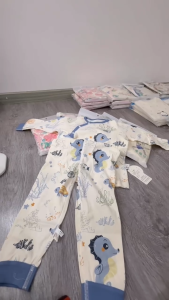 SG stock Cute Printing Newborn Infant Solid Clothes Sets Long Sleeve Bodysuits Baby 2 Pcs Top+ Pant Baby Clothes Sets