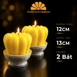 Combo Nến Phật Thủ Đôi 12x13cm Vivian Vus Candles - Tôn Tạo Không Gian Tâm Linh Thu Hút Vượng Khí