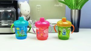 260ML BPA Free Baby Drinking Bottle Sippy Cup Leak Proof and Drop Proof Portable with Handle Cup