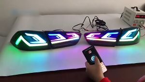 Mitsubishi Lancer 2008 - 2017 / Evolution X / Proton Inspira RGB Function Tail Lamp With Signal Running ( Clear + White Line )