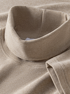 PERDONTOO | Thermal Wool Silk Double-Faced Plush Long Sleeve T-shirt High Neck