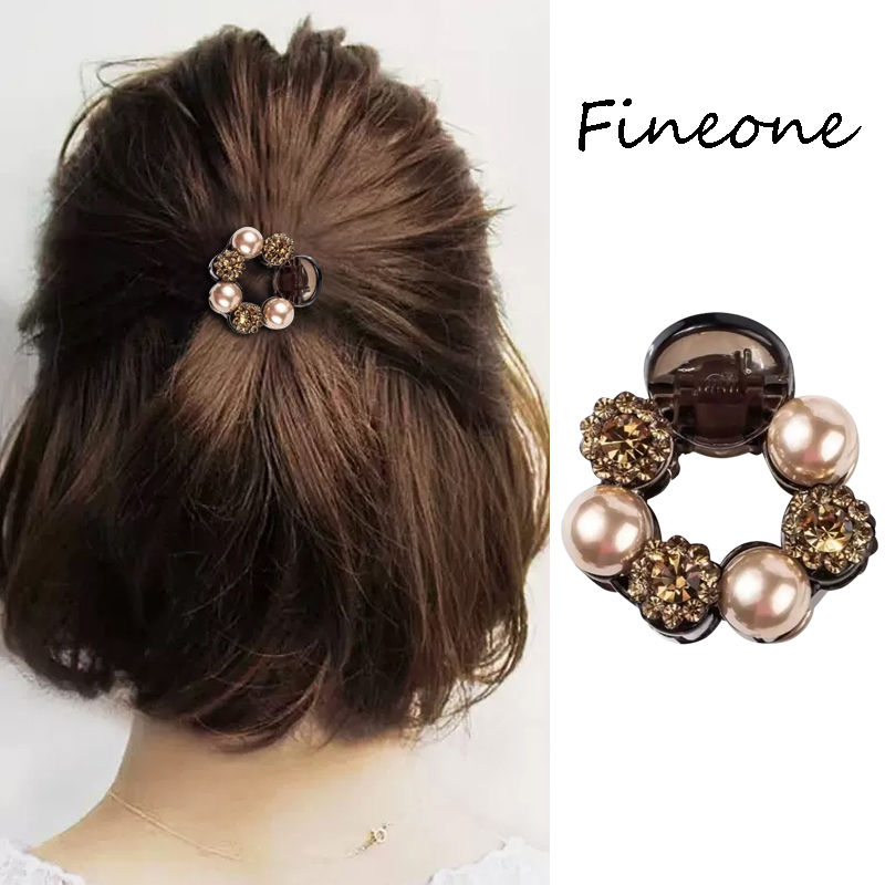 Round Pearl Small Hair Claw Women Girls Sweet Elegant High Ponytail Hair Clip Hair Accessories