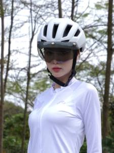 HONORTOUR Adult Bicycle Helmet LED Tail Light Lightweight Breathable All-in-one Outdoor Road Mountain Goggles Riding Helmet