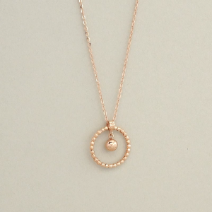 Chow Sang Sang 周生生 Minty Collection 18K Rose Gold Bead in Ring Necklace 47cm 92689N FLASH SALE