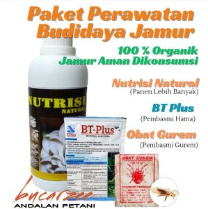 Paket Sukses Budidaya Jamur. Nutrisi Natural BT Plus dan Gurem