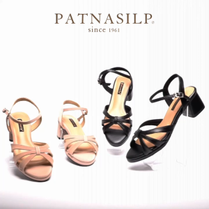 𝐏𝐀𝐓𝐍𝐀𝐒𝐈𝐋𝐏 รองเท้าเปิดหัว รัดส้น สูง 2 นิ้ว ใส่แล้วเท้าขาว พื้นนิ่ม เสริมพื้นด้านหน้า ไม่เมื่อยเท้า | 92238 92276