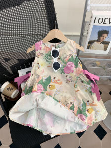 Váy Công Chúa Mùa Hè Cho Bé Gái Váy Trẻ Em Phong Cách Thường Ngày Chất Liệu Khác Không Tay Hoa Váy Mùa Hè Cho Bé Gái