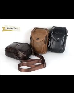 LegumStore Tas Selempang Kulit 0190coklat tua. Cheersoul. Tas Pria Kulit .Tas Santai.Tas Sabuk