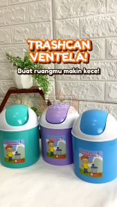 TRASHCAN VENTELA - Tempat Sampah Aesthetic / Tong Sampah Mini Kamar / Tempat Sampah Meja Mobil
