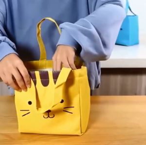 กระเป๋าเก็บอุณหภูมิ กระเป่าเก็บอาหาร กระเป๋ารักษาอุณหภูมิ รูปหน้าสัตว์ รุ่นหูรูด