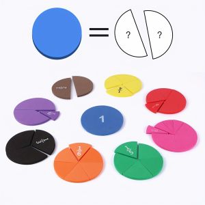 9pcs Fun Interactive EVA Fraction Math Manipulatives - Hands-on Addition Subtraction STEM Learning for Kids Classroom Home