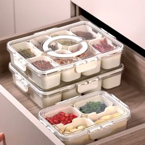 กล่องเก็บอาหาร กล่องเก็บของในตู้เย็น กล่องเก็บผัก กล่องปิดผนึก กล่องถนอมอาหา การปิดผนึกที่ดี แบ่งช่องเก็บของคงความสดใหม่