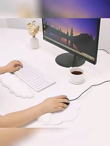 Cloud Keyboard Mouse Wrist Pad Typing Wrist Rest Leather Memory Foam Palm Rest With Wrist Rest Waterproof Anti-slip Pad键盘手托