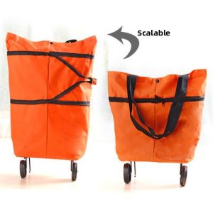 Japanese Style Portable Folding Shopping Bag with Wheels Large Capacity Vegetable Buying Bag Environmental Protection Hand Pulls