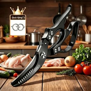 plys | Bộ Kéo Nhà Bếp Đa Năng Bằng Thép Không Gỉ 13 Chiếc Với Lưỡi Dao Gọt Vỏ Màu Đen - Dụng Cụ Nhà Bếp Để Cắt Xương