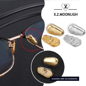 X.z. MOONLIGH แผ่นซิลิโคนโลหะกันลื่นแผ่นรองจมูกกรอบแว่นตาซิลิโคนเคลือบทอง
