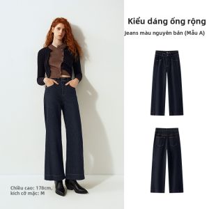 Semir | Quần Jeans Nữ Dáng Suông Phồng Cao Waisted