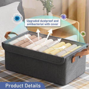 EUNICE Storage Box 2025 Large Capacity Foldable Clothes Storage Box With Steel Frame Clothes Organizer Untuk Simpan Baju衣服收纳盒