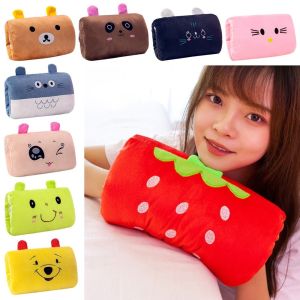 UUMIR การ์ตูนลายการ์ตูน มื้อกลางวันแบ่ง ของเล่นตุ๊กตาผ้า หมอนงีบหลับ หมอนให้ความอบอุ่นมือ แผ่นอุ่นมือ ที่ดึงมือ