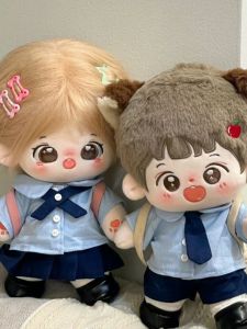 New Cotton Doll Clothes Doll Clothes Clothes 20cm School Uniform College Couple Uniform Skirt No Attribute Doll Clothes Can Be Changed Doll