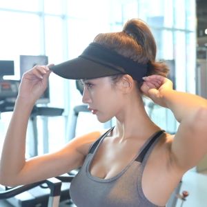 Women Sports Visor Sun Hat Cotton Visor Headband UV Protection Summer Beach Bucket Hat Cap Gym Hat Golf Puro Black Cap Hat