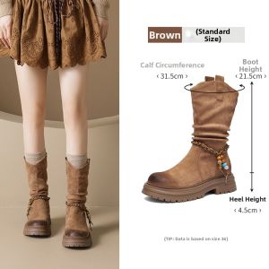 Agsdon | Tassel Western Easy-on Thick-Soled Boots