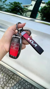 Ốp chìa khóa xe Kia Sonet Seltos Caren 2022 - 2024 mẫu 3 4 nút bấmOmbre đỏ ombre xám