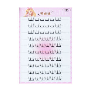 10Rows Lightweight Natural Korean Style False Eyelash Segmented Dense Curling Eyelash Extension Womens Group Lash Enlarge Eyes
