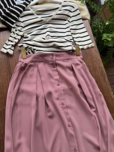 High Waist Anti-Wrinkle Draped Chiffon Leather Powder Loose Half-length Skirt plus Size New Chinese Style Casual Pure Color A-Line Skirt