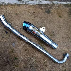 knalpot DPJ jigsaw ujung blue pnp Vega/Jupiter/Supra/grand/smash/Revo suara ngker-ngker helikopter termurah dan berkualitas bukan CTS BSS DOS rcb dll