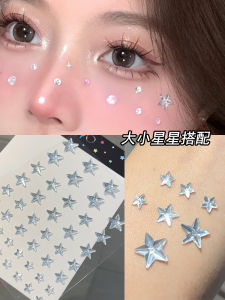 Silver Star Rhinestone Stickers Stage Performance Concert Face Eye Area Water Diamond Facial Stickers Makeup Tools REALROLA