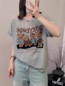 BINKAFENNY | Extra Large Loose Youthful Womens T-shirt Short Sleeve Round Neck Print Summer Thin Top Comfortable Korean Style Commute Fashion