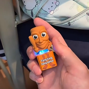 Voice Keychain Funny Stickman Tung Tung Tung Sahur Tralalero Tralala Doll Decompression Toys Bag Pendant Keychain Gift touch n go keychain nfc