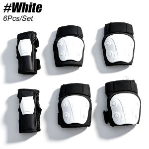 6‑in‑1 Knee Elbow Wrist Guards Protective Gear Set for Adults Safety Pads for Skateboarding Roller Skating Biking Cycling