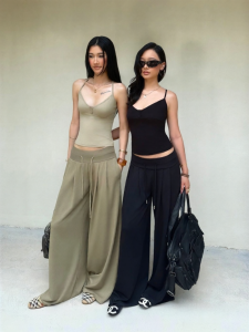 audwyn | Halter Top U-Neck Two Ways To Wear & High Waisted Wide Leg Thin Pants
