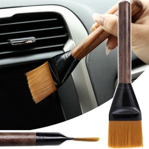Bàn chải gỗ chùi rửa chi tiết cho xe ô tô khe thoát khí bàn chải bụi mềm làm sạch bụi nội thất cán bằng gỗ dụng cụ làm sạch