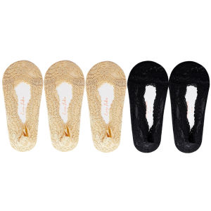 5 Pairs/Lot Socks Womens Ankle Short No-Show Invisible Foot Summer Thin Cotton Set White Low Cut Boat Lace Silicone Non-Slip