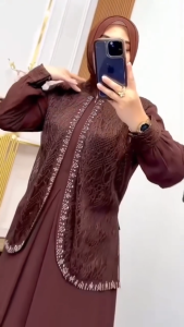 New Delova Dress Ceruty Brukat Dress Dewasa Terbaru 2025 Dress Kondangan Brukat Dress Lebaran Wanita