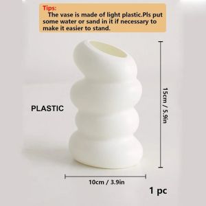 Plastic Spiral White Flower Vase Nordic Creative Flower Arrangement Container For Kitchen Living Bedroom Home Decoration Ornament Valentines