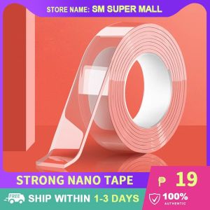 【3cm*3m】Nano Double Sided Tape Traceless Transparent Tapes Reusable Waterproof Wall Sticker Cleanable Home Kitchen Bathroom Tapes
