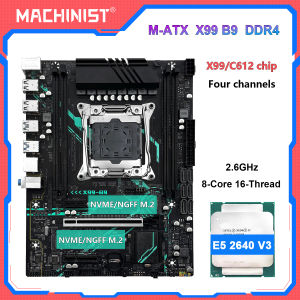 MACHINIST X99 B9 Motherboard Kit Xeon E5 2640 V3/ 2630 V3/ 2620 V3 CPU LGA 2011-3 DDR4 Four Channel RAM C612 Chip NVME/SATA M.2
