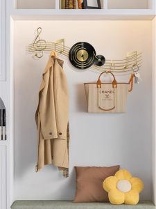 Creative Music Note Clothes Hooks Wall Mounted Hotel Bedroom Entrance Iron Hooks No Drilling Required Luxury Home Decor