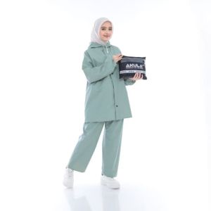 AKULA Jas hujan Pria Wanita berkualitas BAHAN PVC TEBAL KUAT ELASTIS ANTI REMBES By AKULA