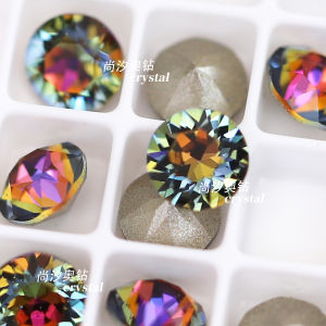 Sharp Bottom round Diamond Nail Decoration Volcanic Rock Shuihua Crystal Ball Ornament for Nail Art Design