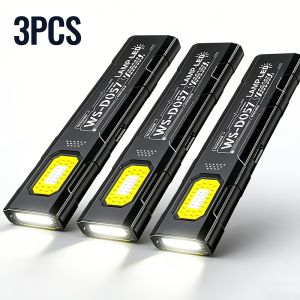 Powerful Mini COB LED Keychain Flashlight USB C Rechargeable Hanging Work Light Waterproof Keyring Camping Walking Pocket Lamp