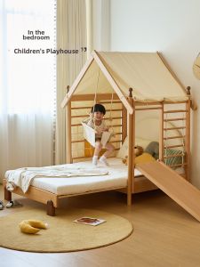 SHAONIANYUSHU | Solid Wood Extensible Child Bed