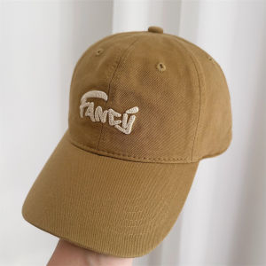 หมวกเบสบอลทรงตั้งทรงเข็มขัดแบบยืดหยุ่นสำหรับผู้ชายและผู้หญิง หมวกทรงปากเป็ด ปักตัวอักษร หมวกกันแดดทรงโค้ง หมวกทรงเข็มขัดแบบลำลอง