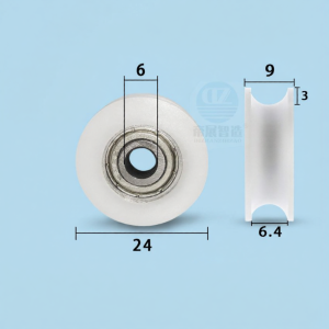 Plastic Coated U Type V Groove Bearing Wheels Nylon 608 Small Roller Hanging Wheel Drawer Track POM Guiding Wheel Hardware
